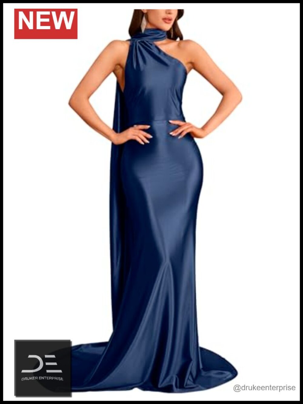 Halter Backless Sleeveless Mermaid Floor Length Formal Dress